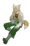  boots canine eyewear flight_suit fox fur gloves green_eyes green_pants jacket james_mccloud male mammal miniature_aircraft model_aircraft nintendo pouch scarf star_fox sunglasses tan_fur unknown_artist video_games 