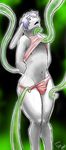  &lt;3 arms_behind_back big_ears bulge fur hair lagomorph male mammal nipples open_mouth panties rabbit restrained skimpy_clothing solo tentacles tube_top underwear vahnfox white_fur wide_hips 