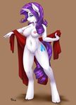  anthro anthrofied blue_eyes breasts brown_background cloth cloven_hooves cutie_mark dressing equine eyeshadow female fluff-kevlar friendship_is_magic fur hair hooves horn horse looking_at_viewer makeup mammal my_little_pony navel nipples nude plain_background pointing pony purple_hair pussy rarity_(mlp) ringlets solo unicorn white_fur white_hooves 