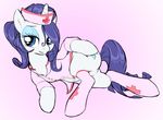  blue_eyes cutie_mark equine female feral friendship_is_magic fur hair horn horse mammal my_little_pony nurse nurse_uniform pony purple_hair rarity_(mlp) socks solo stoic5 unicorn white_fur 