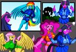  animewave anthro anthrofied big_breasts blue_fur breasts clothed clothing comic equine eyes_closed female fluttershy_(mlp) flying friendship_is_magic fur green_eyes grey_background group hair horn horse huge_breasts magic mammal multi-colored_hair my_little_pony navel necktie no_dialogue open_mouth outside pegasus pink_fur pink_hair pinkie_pie_(mlp) plain_background pony purple_eyes purple_fur rainbow_dash_(mlp) red_eyes school_uniform schoolgirl_uniform shorts silhouette skimpy skirt sneaking startled surprising teeth tight_clothing twilight_sparkle_(mlp) twinkles unicorn wings yellow_fur 