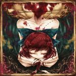  bandages blood bow hair_bow headless kyuumoto_kuku nude red_hair sekibanki touhou 