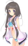  bad_id bad_pixiv_id bikini black_hair kohak_hearts long_hair low-tied_long_hair open_clothes purple_eyes solo swimsuit tales_of_(series) tales_of_hearts teu_(navy) 