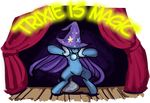  cape clothing curtains english_text equine fauxsquared female feral friendship_is_magic fur hair hat horn horse long_hair mammal my_little_pony pony smile solo spread_legs spreading stage standing text trixie_(mlp) two_tone_hair unicorn wood 