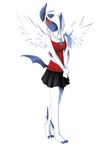  absol alpha_channel angeliqua_belle anthro black_nose black_skin breasts clothed clothing female fur hair hair_over_eyes horn jewelry looking_at_viewer mega_absol mega_evolution necklace nintendo plain_background pok&eacute;mon red_eyes skirt smile solo transparent_background video_games white_fur wings winter-wanderer 
