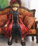  bad_id bad_pixiv_id blonde_hair blue_eyes bonnet bow dress long_hair rozen_maiden shinku solo tafuto traditional_media 