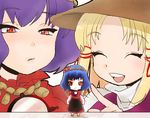  bad_id bad_pixiv_id closed_eyes figure hat miruguramu moriya_suwako multiple_girls purple_hair red_eyes short_hair touhou yasaka_kanako 