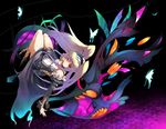  blonde_hair bug butterfly colorful detached_sleeves dress floating hairband insect lolita_hairband long_hair original purple_hair red_eyes solo sts twintails very_long_hair white_hair wings 