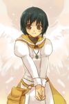  artist_request black_hair brown_eyes fire_emblem fire_emblem:_akatsuki_no_megami hands_together jewelry laura_(fire_emblem) lowres pendant short_hair smile solo wings 