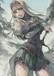  alicia_(valkyrie_profile_2) armor artist_request blonde_hair blue_eyes hairband headband long_hair lowres overskirt puffy_sleeves skirt solo standing sword thighhighs valkyrie_profile valkyrie_profile_2 weapon zettai_ryouiki 