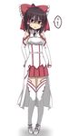  aosi_(wasabiranzy) asuna_(sao) asuna_(sao)_(cosplay) bad_id bad_pixiv_id bow breastplate brown_hair cosplay detached_sleeves hair_bow hair_tubes hakurei_reimu long_hair short_hair solo sword_art_online thighhighs touhou white_legwear 