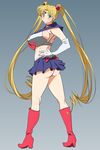  1girl ass bishoujo_senshi_sailor_moon blonde_hair blush boots breasts character_request covered_nipples erect_nipples kunifuto large_breasts long_twintails sailor_moon smile tsukino_usagi twintails 