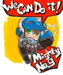  bad_id bad_tumblr_id beck_(mighty_no._9) copyright_name english fist_pump green_eyes helmet male_focus maya_petersen mighty_no._9 parody robot rosie_the_riveter solo we_can_do_it! 