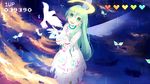  39 bad_id bad_pixiv_id bird feathers green_eyes green_hair halo hatsune_miku health_bar hello_planet_(vocaloid) long_hair matatabi_dango open_mouth project_diva_(series) project_diva_extend solo very_long_hair vocaloid wings 