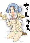  cum green_panties naganohara_mio nichijou nipples open_clothes open_shirt panties shirt underwear zubatto 