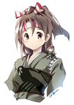  artist_name bad_id bad_pixiv_id blush brown_eyes brown_hair chibi cofepig dated fairy_(kantai_collection) hachimaki hair_ribbon headband japanese_clothes kantai_collection multiple_girls muneate pilot ribbon scarf signature smile tenzan_(kantai_collection) zuihou_(kantai_collection) 