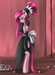  blue_eyes bottle clothing cutie_mark equine eyeballs female feral fluttershy_(mlp) friendship_is_magic fur hair horse insanitylittlered mammal my_little_pony pink_fur pink_hair pinkamena_(mlp) pinkie_pie_(mlp) pony solo 