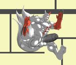  abs anthro balls biceps big_muscles big_penis black_penis class claws erection fur huge_penis humanoid_penis male muscles nintendo nipples nude pecs penis plain_background pok&#233;mon pok&eacute;mon pose reclamon red_eyes sheath solo thick_penis uncut vein video_games white_fur zangoose 