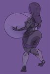  alien anthro big_breasts blue_background breast_grab breast_squeeze breasts butt female huge_breasts mass_effect plain_background quarian simple_background standing two_toes 