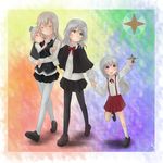  :d aqua_eyes black_legwear blonde_hair bookmarkahead carrying child closed_eyes eila_ilmatar_juutilainen grey_hair highres holding_hands if_they_mated ips_cells jewelry mother_and_daughter multiple_girls open_mouth pantyhose parent_and_child parted_lips purple_eyes ring sanya_v_litvyak shawl shoes skirt sleeping smile strike_witches teeth toy toy_airplane walking wedding_band white_legwear wife_and_wife world_witches_series yuri 
