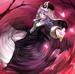  alternate_costume bare_tree bug butterfly dr.wolf hat insect japanese_clothes koumajou_densetsu koumajou_densetsu_2 long_sleeves pink_eyes pink_hair saigyouji_yuyuko short_hair solo touhou tree triangular_headpiece 