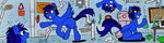  chemistry clones cutie_mark duplication equine flasks friendship_is_magic fuzzywuff grin headphones horse invalid_color lab laboratory male mammal my_little_pony pegasus pixeltripper pony replica smoke spill toon tubes valves vials warning wings 