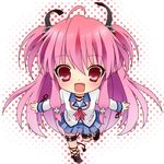  :d angel_beats! bad_id bad_pixiv_id chibi demon_tail etou_(cherry7) fang long_hair looking_at_viewer lowres open_mouth pink_eyes pink_hair school_uniform serafuku shinda_sekai_sensen_uniform simple_background smile solo tail two_side_up very_long_hair white_background yui_(angel_beats!) 