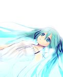  bad_id bad_pixiv_id etou_(cherry7) green_eyes green_hair hatsune_miku long_hair simple_background solo twintails very_long_hair vocaloid white_background 