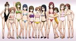  akana_rui arm_up bandeau bare_shoulders bikini black_hair blue_eyes blue_hair blush breasts brown_eyes brown_hair chousoku_henkei_gyrozetter cleavage elenab flat_chest glasses green_eyes green_hair hair_bun hair_ornament hair_over_one_eye hairpin hand_on_own_chin haruka_(gyrozetter) highres hug inaba_rinne kouno_saki large_breasts lineup long_hair looking_at_viewer medium_breasts miwa_satori mizuki_yuika mukai_akira multiple_girls nanatsu_sei one-piece_swimsuit open_mouth red_hair sandals short_hair shoudou_kotoha side_ponytail small_breasts smile swimsuit todoroki_nanako tsukisato_kirari twintails visor_cap yellow_eyes 