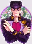  bad_id bad_pixiv_id gakuran heart higashikata_jousuke jojo_no_kimyou_na_bouken male_focus mpkxx pompadour purple_eyes purple_hair school_uniform solo 