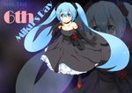  bad_id bad_pixiv_id blue_eyes blue_hair blush character_name choker dated dress elbow_gloves gloves hatsune_miku highres long_hair looking_at_viewer mode_(mode-n) pantyhose smile solo strapless strapless_dress tattoo twintails very_long_hair vocaloid zoom_layer 