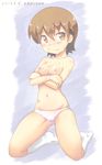  aioi_yuuko breasts cum cum_on_body cum_on_breasts cum_on_upper_body facial kazuboh nichijou nipples panties short_hair underwear 