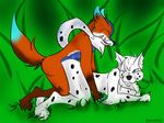  ambiguous_gender anthro canine cute dalmatian darachi deep_penetration dog doggystyle dragon duo eyes_closed female flirty fox from_behind grass male mammal nickle nude one_eye_closed paws penetration ryxie sex spots 