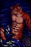  ^69 cock_ring covering feline front fur male mammal muscles nipples nude orange_fur pecs penis pubes sitting solo stripes tiger whiskers 
