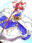  bad_id bad_pixiv_id hair_bobbles hair_ornament looking_at_viewer mappe_(778exceed) onozuka_komachi red_eyes red_hair scythe short_hair smile solo touhou two_side_up 