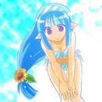  artist_request bikini blue_eyes demon_girl disgaea long_hair low-tied_long_hair lowres mage_(disgaea) pointy_ears solo swimsuit 