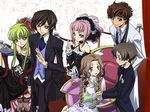  3girls anya_alstreim c.c. code_geass dress elbow_gloves gloves ishida_kana kururugi_suzaku lelouch_lamperouge multiple_boys multiple_girls nunnally_lamperouge rolo_lamperouge spoilers thighhighs 