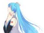  aqua_hair asphyxiation banned_artist digital_dissolve harano hatsune_miku long_hair solo strangling tears vocaloid 