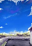  bad_pixiv_id building cloud copyright_request day highres no_humans railing ryouma_(galley) scenery sky star_(sky) starry_sky tree 
