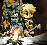  campfire imp koki_(pixiv) koki_(ryoushikiha) link midna nintendo princess_zelda smile the_legend_of_zelda the_legend_of_zelda:_twilight_princess twilight_princess zelda 