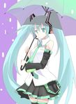  bad_id bad_pixiv_id blue_eyes blue_hair detached_sleeves hatsune_miku headset hyakuen_raitaa long_hair melt_(vocaloid) necktie skirt solo thighhighs twintails umbrella very_long_hair vocaloid zettai_ryouiki 