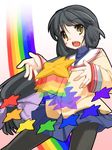  bad_id bad_pixiv_id black_hair clannad highres hikarizaka_private_high_school_uniform ibuki_fuuko pantyhose rainbow school_uniform shouji_ayumu solo star starfish yellow_eyes 