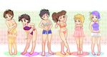  aqua_eyes babydoll bikini black_hair blonde_hair breasts brown_hair chibi cleavage closed_eyes corset garter_belt genderswap genderswap_(mtf) giorno_giovanna green_eyes hat higashikata_jousuke johnny_joestar jojo_no_kimyou_na_bouken jonathan_joestar joseph_joestar_(young) kuujou_joutarou large_breasts lingerie long_hair multiple_girls one_eye_closed sarashi short_hair smile steel_ball_run swimsuit tatsumi underwear v 