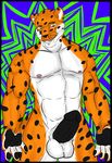  anthro balls biceps big_muscles big_penis black-spectre black_fur black_nose black_pawpads black_penis brown_fur claws erection feline fur grin humanoid_penis leopard looking_at_viewer male mammal muscles nipples nude orange_fur pawpads paws pecs penis pose presenting sheath smile solo standing thick_penis toned whiskers white_fur yellow_eyes 