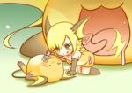  chibi clothed clothing cute eyes_closed female fork green_eyes group hair human lying mammal mouse nintendo on_back pok&#233;mon pok&eacute;mon raichu rairai-no26-chu rodent simple_background toony video_games vorarephilia vore 