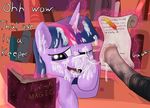  animal_genitalia book cum cum_on_face duo english_text equine female feral friendship_is_magic fur hair horn horse horsecock magic male mammal multi-colored_hair my_little_pony penis pony purple_eyes purple_fur quill scroll straight text twilight_sparkle_(mlp) unicorn xanthor 