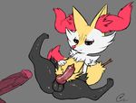  animal_genitalia balls barefoot black_eyes black_fur braixen butt canine canine_penis erection eyelashes fennec feral fox fur gay grey_background knot looking_down lying male mammal nintendo nude on_back penis pink_nose pink_penis pink_skin plain_background pok&#233;mon pok&eacute;mon raised_leg red_eyes red_fur shiny skin spread_legs spreading teerunaa vein video_games white_fur yellow_fur zeeman 