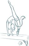  back_bend balance_beam chimangetsu female flexible gymnastics jerboa leotard petite sketch solo stretching toe_shoes unitard yuka 