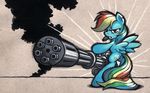  angry blue_fur cigar cutie_mark equine female feral friendship_is_magic fur graffegruam gun hair holding horse looking_at_viewer mammal minigun multi-colored_hair my_little_pony pegasus pony rainbow_dash_(mlp) rainbow_hair ranged_weapon solo standing team_fortress_2 wallpaper weapon wings 