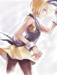  animal_ears armin_arlert bare_shoulders blonde_hair blue_eyes bunny_boy bunny_ears bunny_tail bunnysuit crossdressing fake_animal_ears from_behind kino25_n looking_back male_focus pantyhose shingeki_no_kyojin skirt solo tail usamin vest wrist_cuffs 